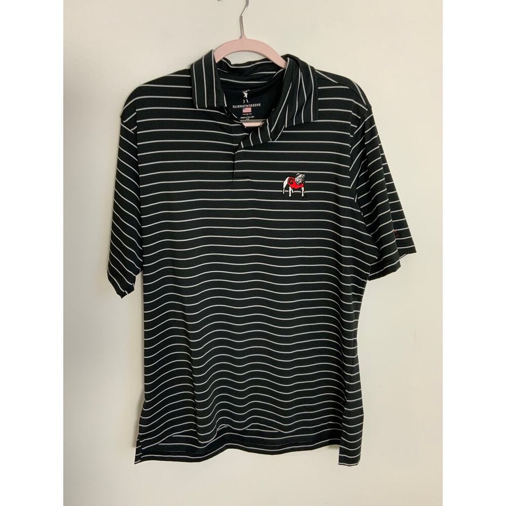 Fairway & Greene Black and white Georgia Bulldog Polo size large